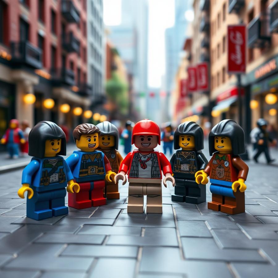 Personagens de Brickopolis reunidos